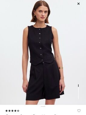 Madewell Black Button-Front vest